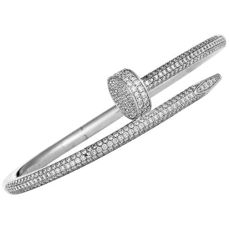 cartier juste un clou bracelet white gold|cartier diamond nail bracelet.